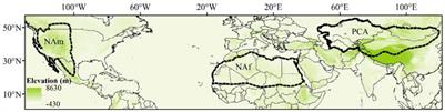 Comparisons of climate change characteristics in typical arid regions of the Northern Hemisphere